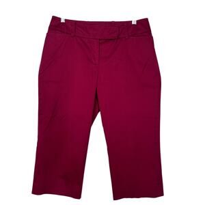 Ann Taylor Lindsay Magenta Cropped Peddle Pushers With Pockets Pants Size 8